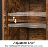 over the Toilet Storage Cabinet, 4-Tier Bathroom Space-Saver Rack over Toilet, Toilet Organizer Rack with with Cupboard and Adjustable Shelf, Easy Assembly, Rustic Brown TRHR0201