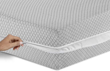 Load image into Gallery viewer, 100% Poly Cotton Mattress Cover Fully Total Encasement Zipped Mattress Protector Single Double Bed King Super King Matress Cover with Zip anti Bug Easy Care (Light Grey, King)
