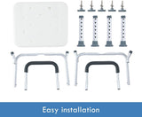 Shower Chair Adjustable Bath Stool Shower Bench Tub Seat with Padded Armrest for Elderly Disabled Bathroom