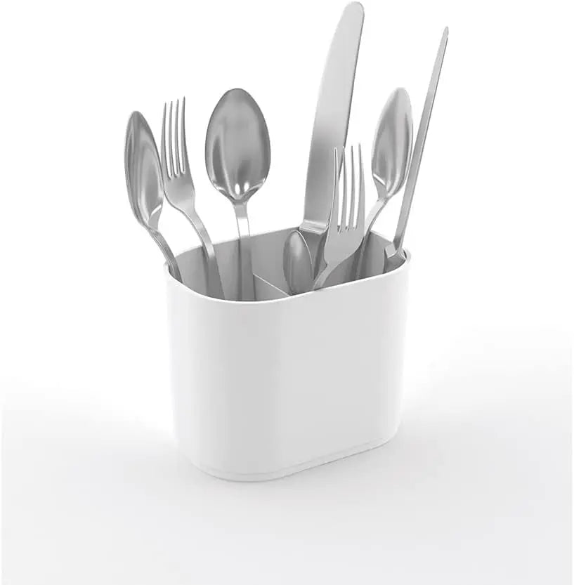 Extend Expandable Dish Drainer Rack with Removable Cutlery Holder Swivel Draining Spout – Grey