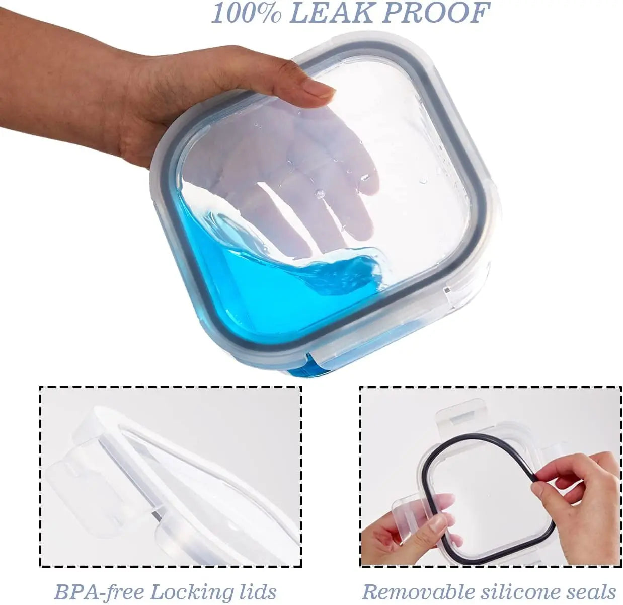 Glass Food Storage Containers with Lids Airtight, Glass Meal Prep Containers for Lunch Food Storage with Lids, 24 Pcs Glass Food Container Set-100% Leak Proof -BPA Free-Microwave, Oven, Freezer and Dishwasher Safe