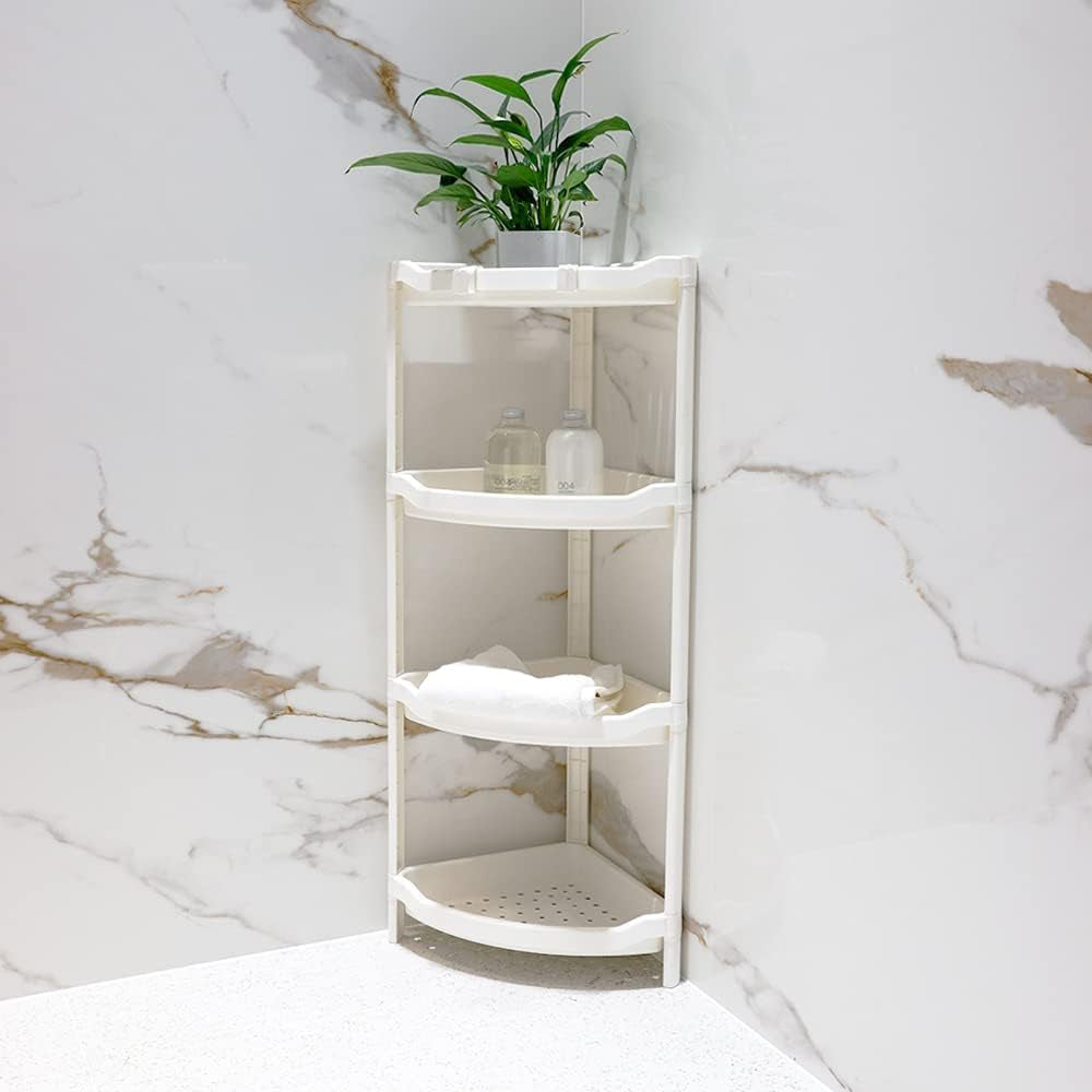 4 Tier Shower Rack Telescopic Bathroom Adjustable Corner Caddy Shelf Storage