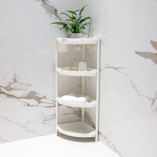 4 Tier Shower Rack Telescopic Bathroom Adjustable Corner Caddy Shelf Storage