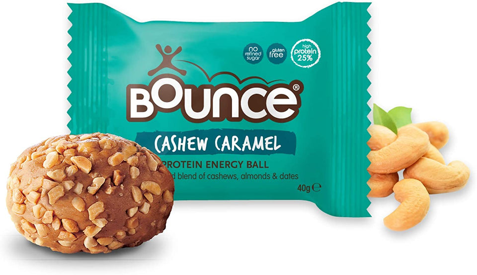 Cashew Caramel Protein Ball- Box of 12. High Protein Gluten Free Low Sugar Low Carb Healthy Snacks Better than Any Protein Bar! Snack Healthy with Our Protein Bars, Balls, Snacks & Powders
