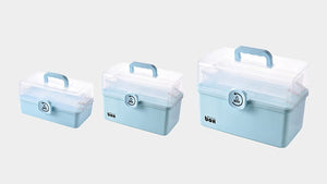 3 Layer Medicine Organizer Box First Aid Health Emergency Storage Box Large Capacity Medicine Storage Bins with Lid (White)