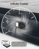 Queen Size Air Mattress, Inflatable Airbed with Built-In Pump, 3 Mins Quick Self-Inflation/Deflation, Comfortable Top Surface Blow up Bed for Home Portable Camping Travel, 80X60X18In, 650Lb MAX