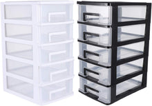 Load image into Gallery viewer, Multifunctional Five- Layer Storage Cabinet, 8.3X5.9X12.3Inch, 5 Drawer Storage Tower, Organizer Box, Storage Container Case with Clear Drawer, Organizer Sundries Holder| White
