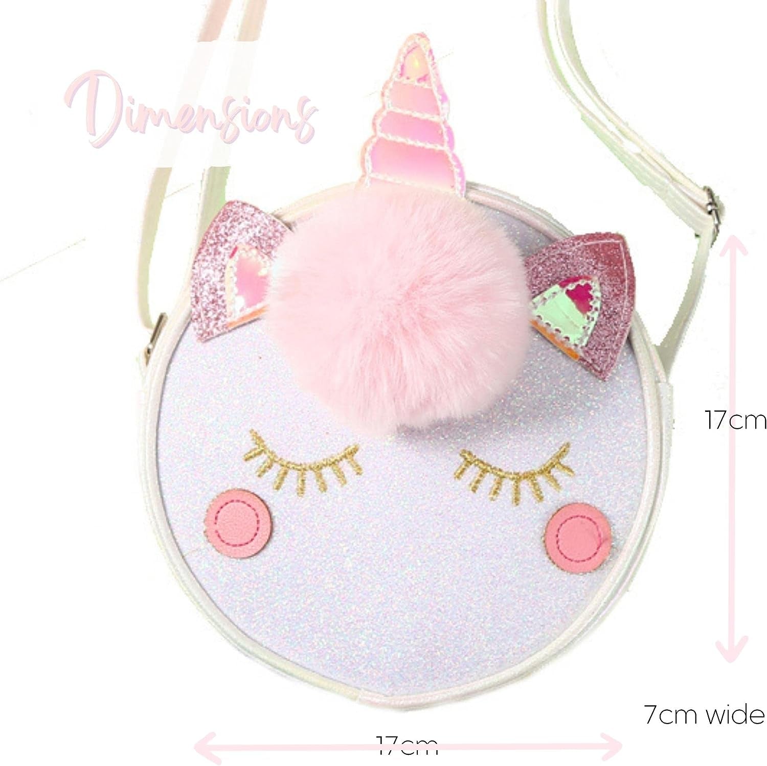 Unicorn Shoulder Bag for Girls, Glitter Unicorn Girls, with Adjustable Strap