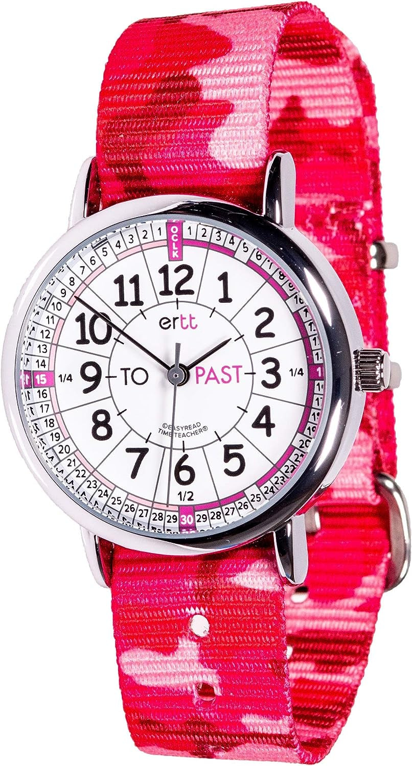 Learn the Time Past/To Girls Watch Pink Camo #ERW-WP-PT-PC