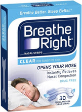 Load image into Gallery viewer, Clear Large Nasal Congestion Strips 30 Pack
