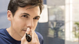 Series 3000 Ear, Eyebrow & Nose Trimmer with 2 Eyebrow Combs & Pouch, Showerproof and Fully Washable, Black & Grey, NT3650/16