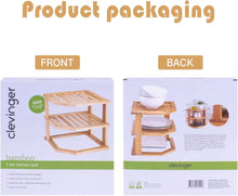 Load image into Gallery viewer, Bamboo Kitchen Corner Shelf - Countertop Organizer - Cabinet Corner Rack for Plate, 3-Tier Kitchen Shelf Storage Organizer Rack- Premium Cabinet &amp; Pantry Kitchen Organization (1)

