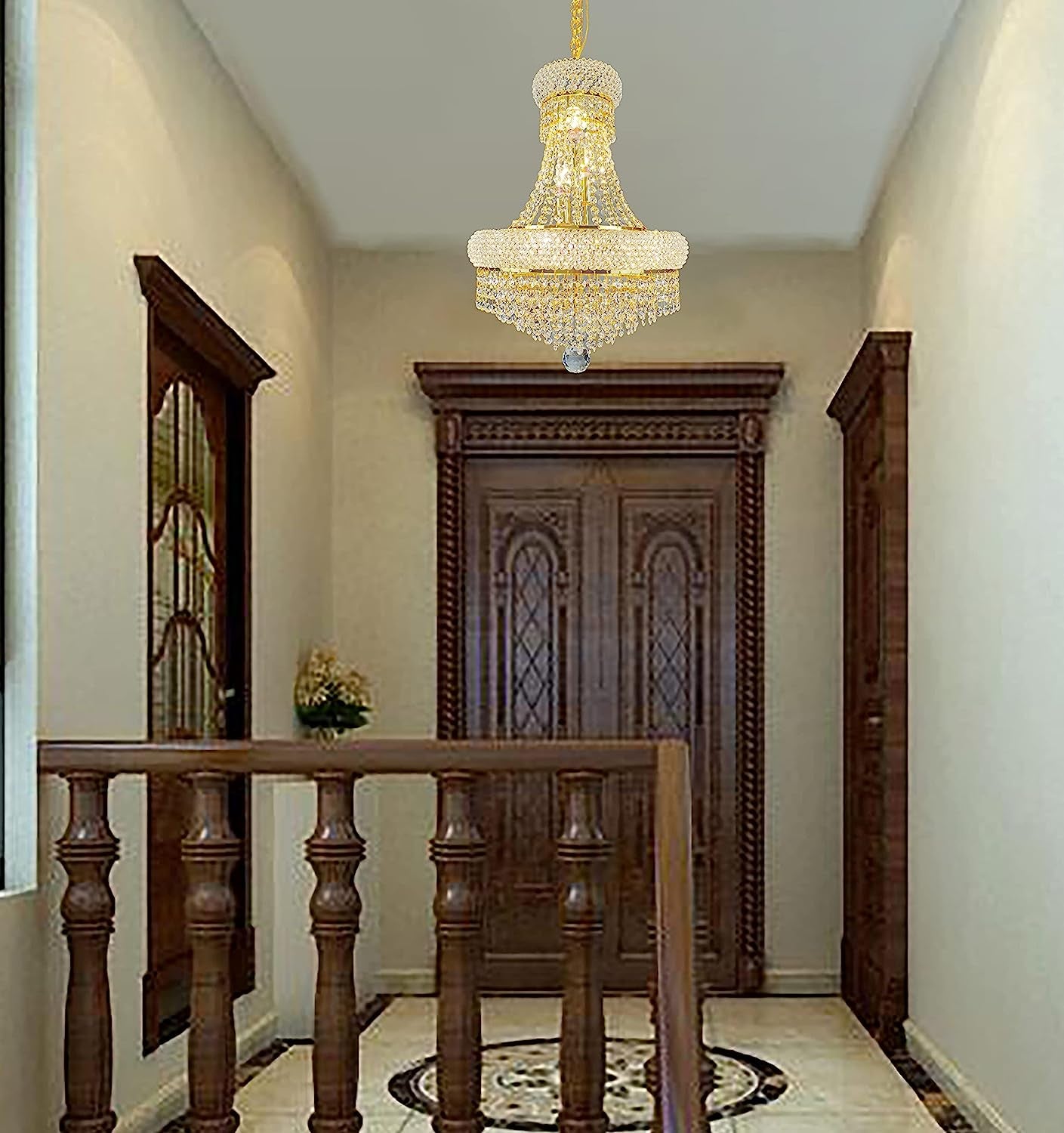 Crystal Chandeliers Chandeliers for Dining Room （15.7Inx21In） Gold Chandelier Can Be Used in Dining Room, Living Room, Bedroom, Entrance, Staircase, Kitchen Island