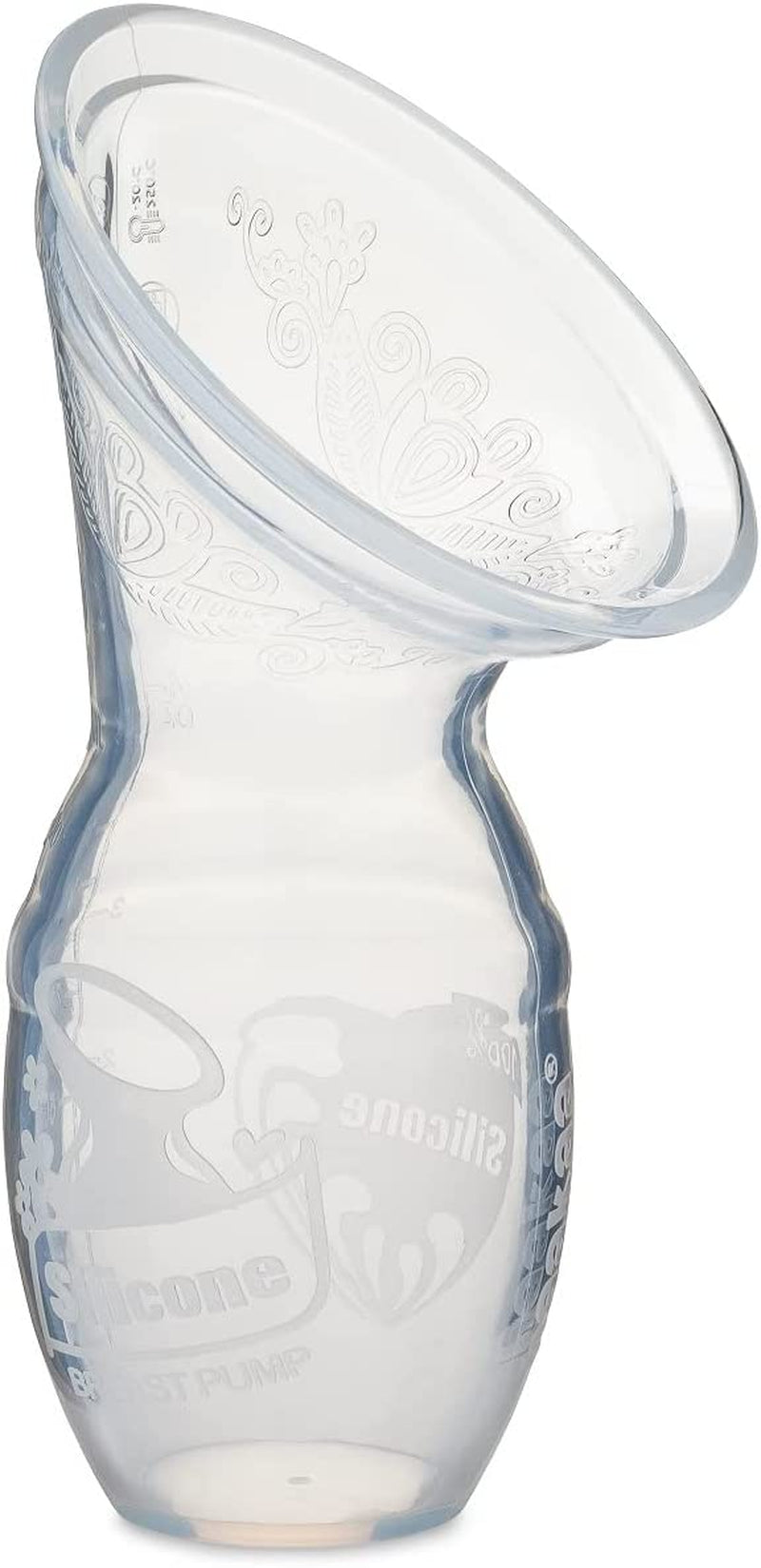 Silicone Breastfeeding Manual Breast Pump Milk Pump 100% Food Grade Silicone BPA PVC and Phthalate Free, Clear