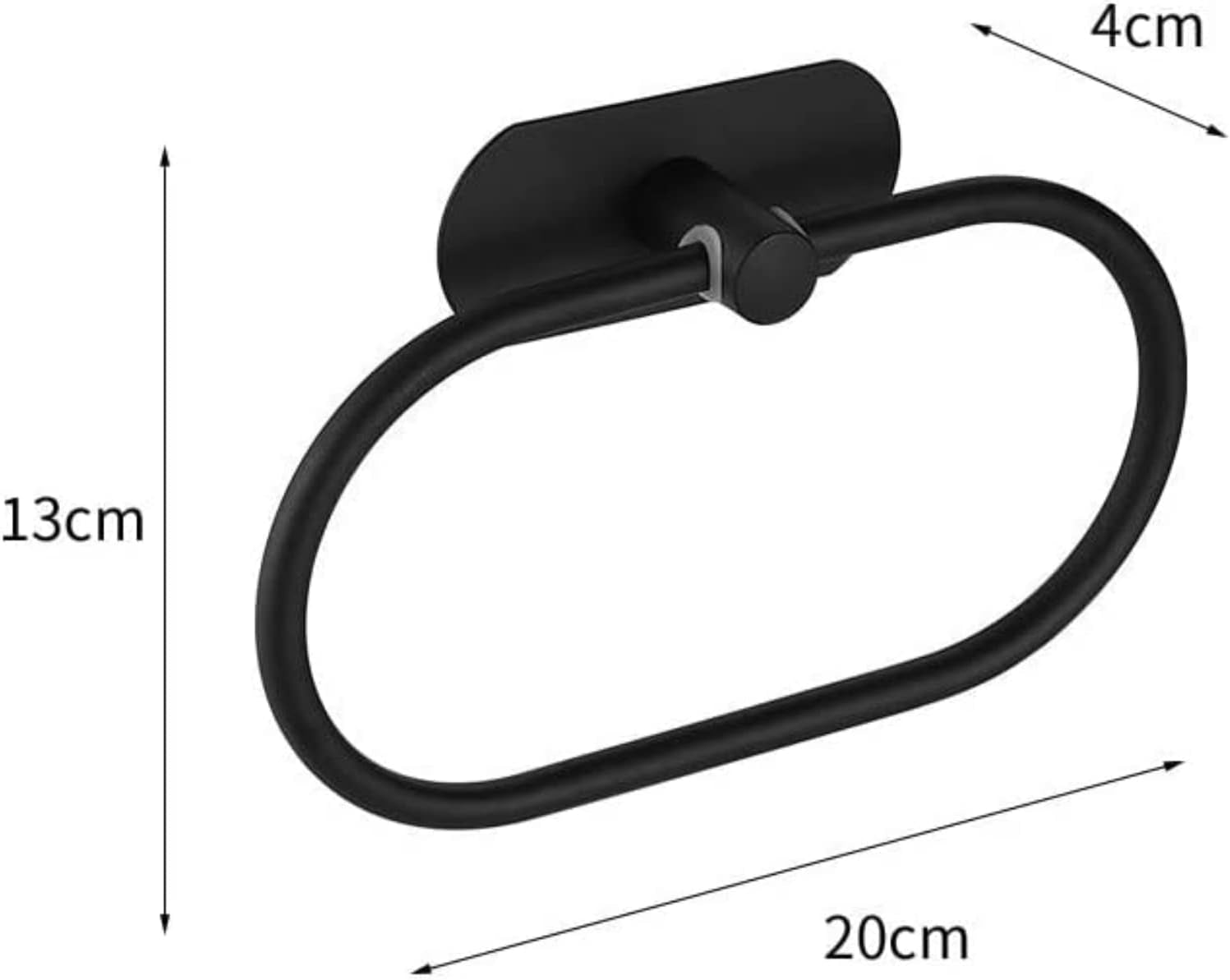 Stainless Steel Towel Ring No Drilling 3M Self Adhesive Towel Holder Bathroom and Kitchen Towel Rack （Black Oval）