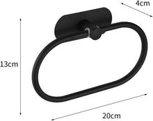 Load image into Gallery viewer, Stainless Steel Towel Ring No Drilling 3M Self Adhesive Towel Holder Bathroom and Kitchen Towel Rack （Black Oval）
