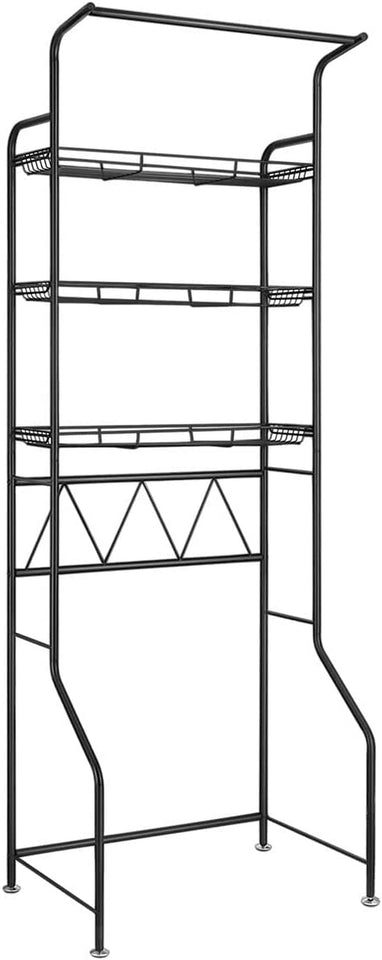 over Toilet Washing Machine Shelf Steel Freestanding Bathroom Rack Laundry Shelf 3 Tier Storage Organizer