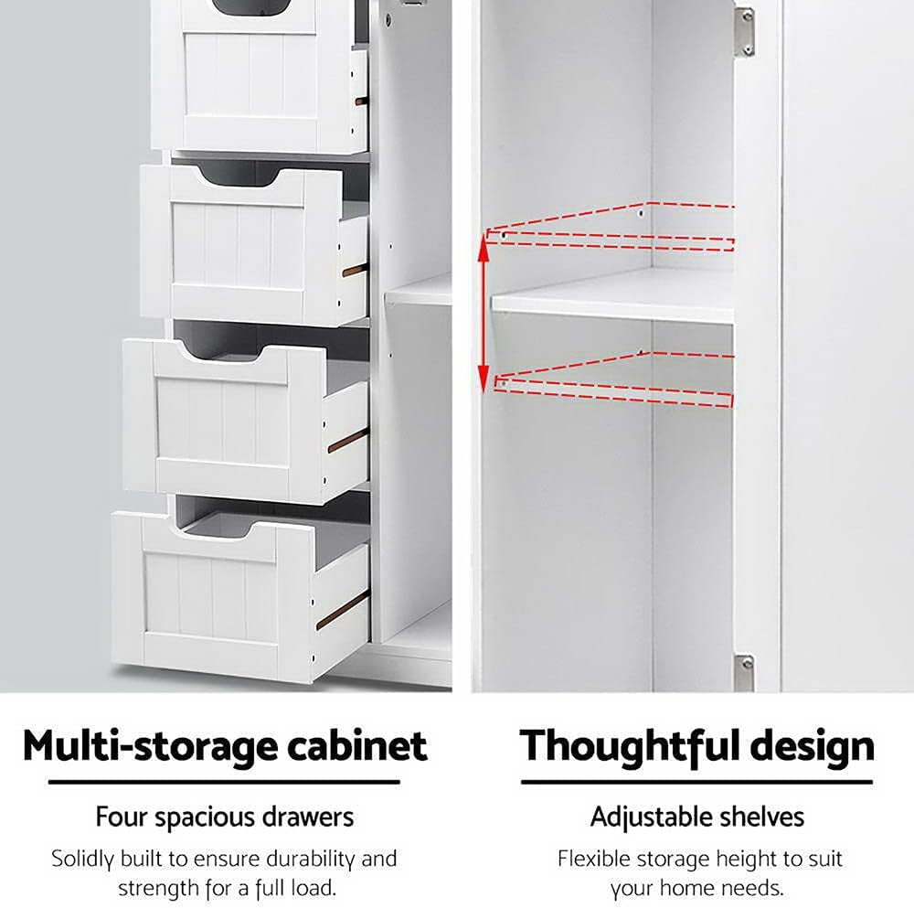 Bathroom Storage Cabinet Chest of Drawers Laundry Toilet Cupboard Furniture Organiser