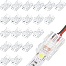 Load image into Gallery viewer, RGB LED Light Strip Connectors 20 Waterproof Adapter Transparent Solderless for Unwired Gapless Track Lighting Connector 5V 12V 24V (2 Pin, 10 Mm)
