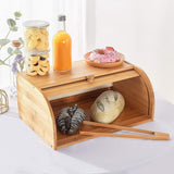 Bread Box - Bamboo Bread Bin for Kitchen Countertop Large Capacity Bread Storage Container Bread Holder Food Storage Kitchen Storage & Organisation, Self-Assembly (Natural)