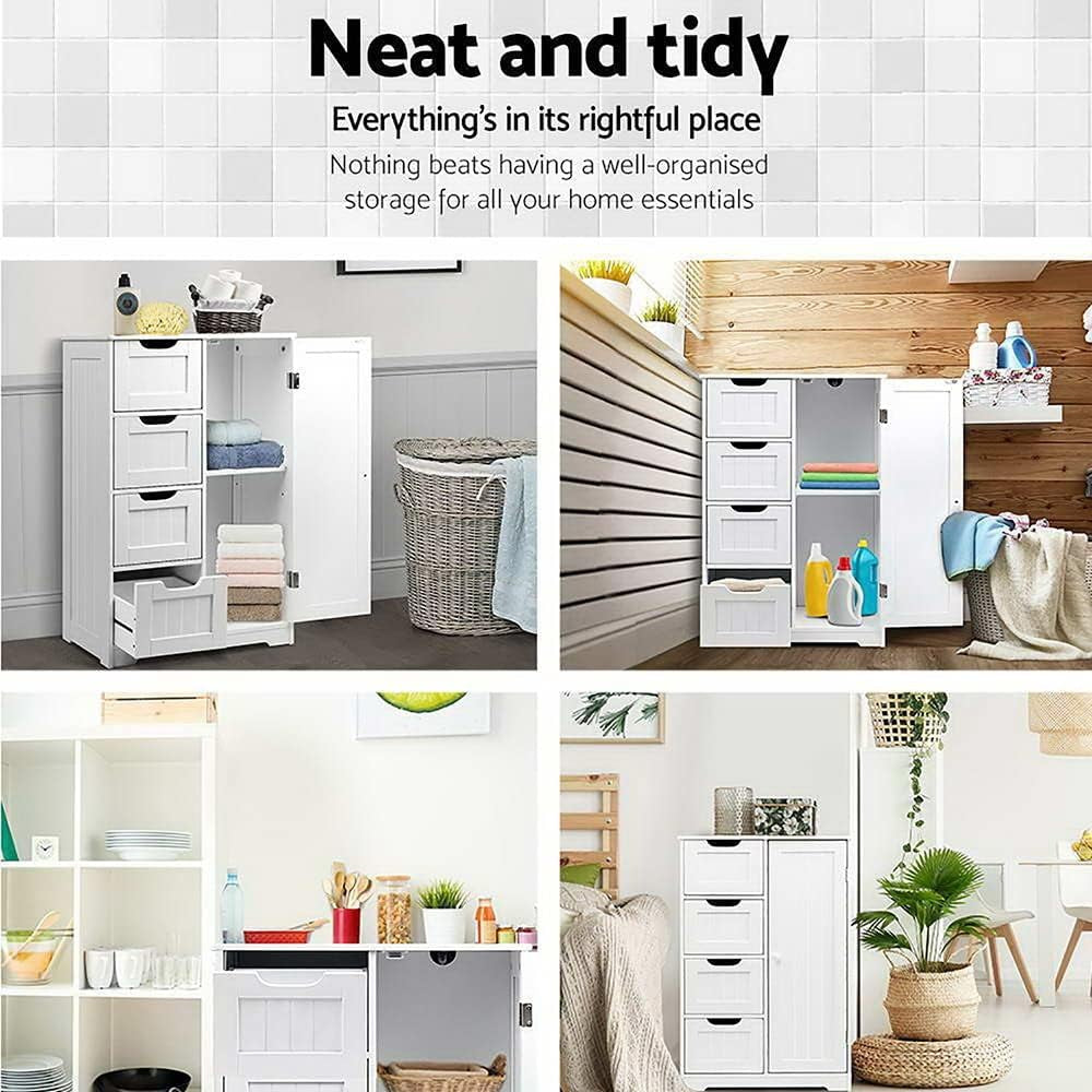 Bathroom Storage Cabinet Chest of Drawers Laundry Toilet Cupboard Furniture Organiser