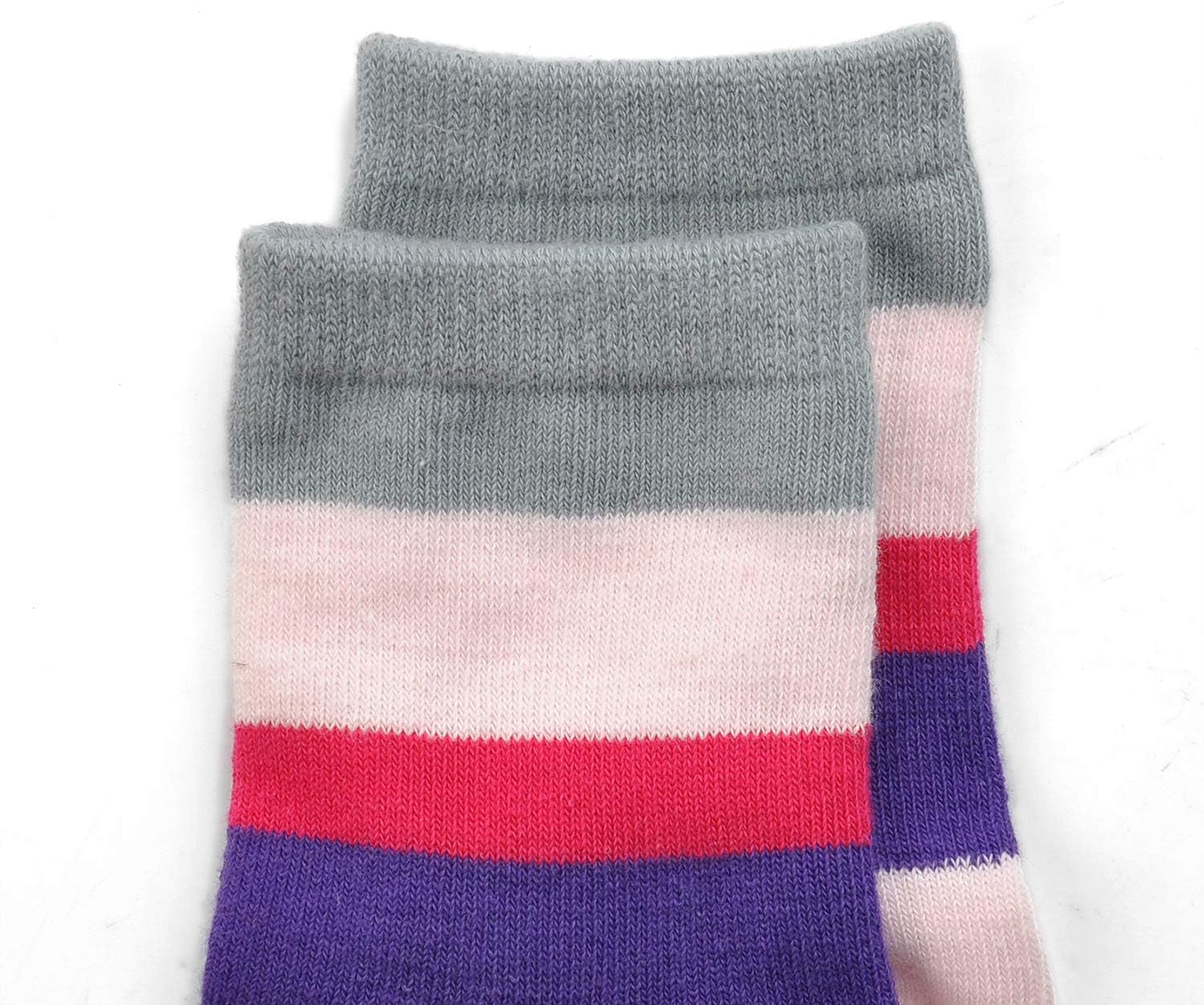 Kids Girls' 5 Pack Seamless Rainbow Stripes Crew Socks