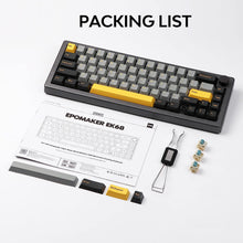 Load image into Gallery viewer, EK68 65% Gasket NKRO Hot Swappable 2.4Ghz/Bluetooth 5.0/USB-C Wired Mechanical Gaming Keyboard with Knob, South-Facing LED, 3000Mah Battery, RGB Backlight for Win/Mac(Flamingo Switch
