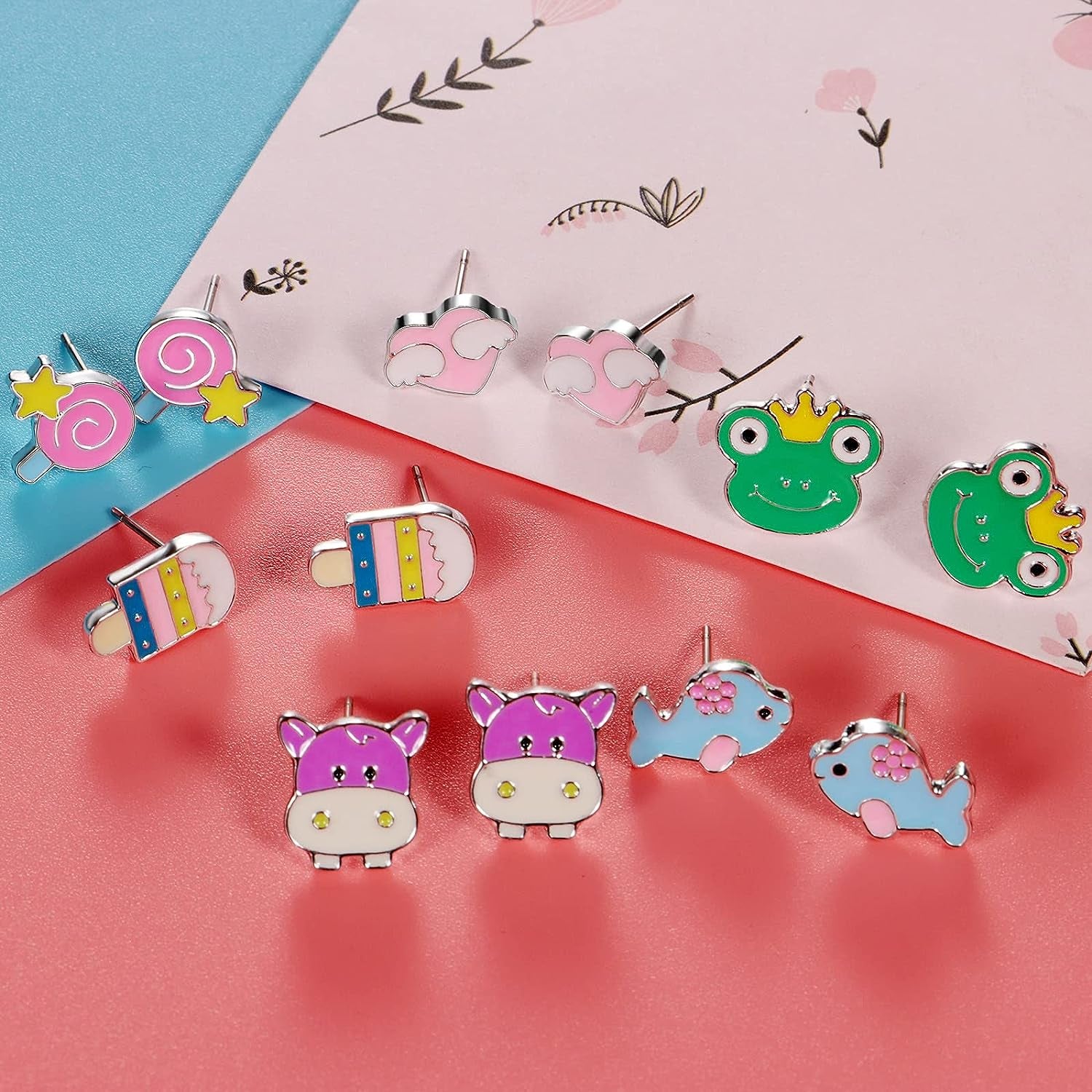 33/30 Pairs Hypoallergenic Earrings for Girls Sensitive Ears with Stainless Steel Post -Assorted Cute Stud Earrings for Teens Girls Women