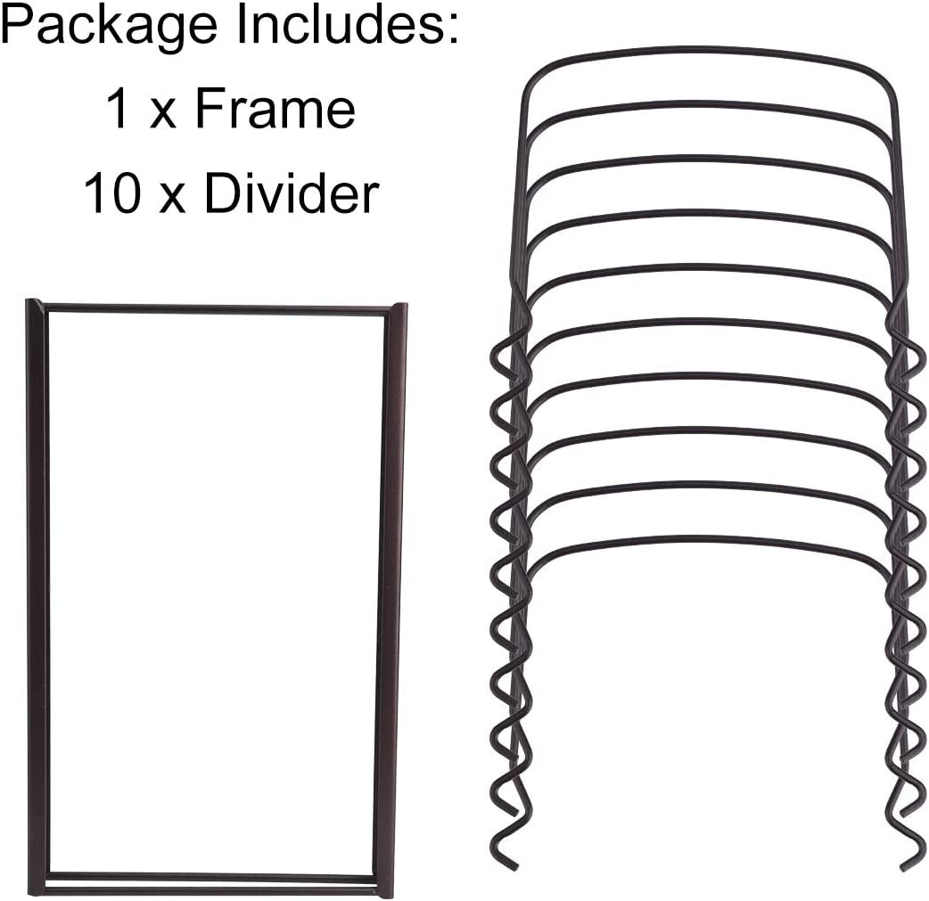 Adjustable Bakeware Rack, 10 Adjustable Compartments, for Pantry or Cabinet, Brown