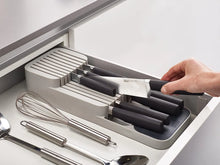 Load image into Gallery viewer, Dream Drawers 2-Piece Drawer Organisation Set with Large Cutlery Organiser and Knife Organiser - Grey
