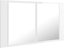 Load image into Gallery viewer, LED Bathroom Mirror Cabinet Indoor Washroom Vanity Wall Furniture LED Mirror Storage Cabinet with RGB Light High Gloss White Acrylic
