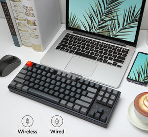 K8 Wireless Bluetooth/Usb Wired Mechanical Keyboard, Hot-Swappable Tenkeyless 87 Keys RGB LED Backlit Gateron Brown Switch N-Key Rollover, Aluminum Frame for Mac and Windows
