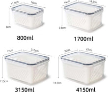 Load image into Gallery viewer, Food Storage Containers with Lids Set of 4,Fridge Organiser Bins,Fridge Storage with Colander,Reusable Food Containers for Fruit &amp; Vegetable Storage,Kitchen Storage &amp; Organisation
