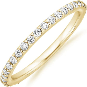 PAVOI 14K Gold Plated Cubic Zirconia Diamond Stackable Eternity Bands for Women