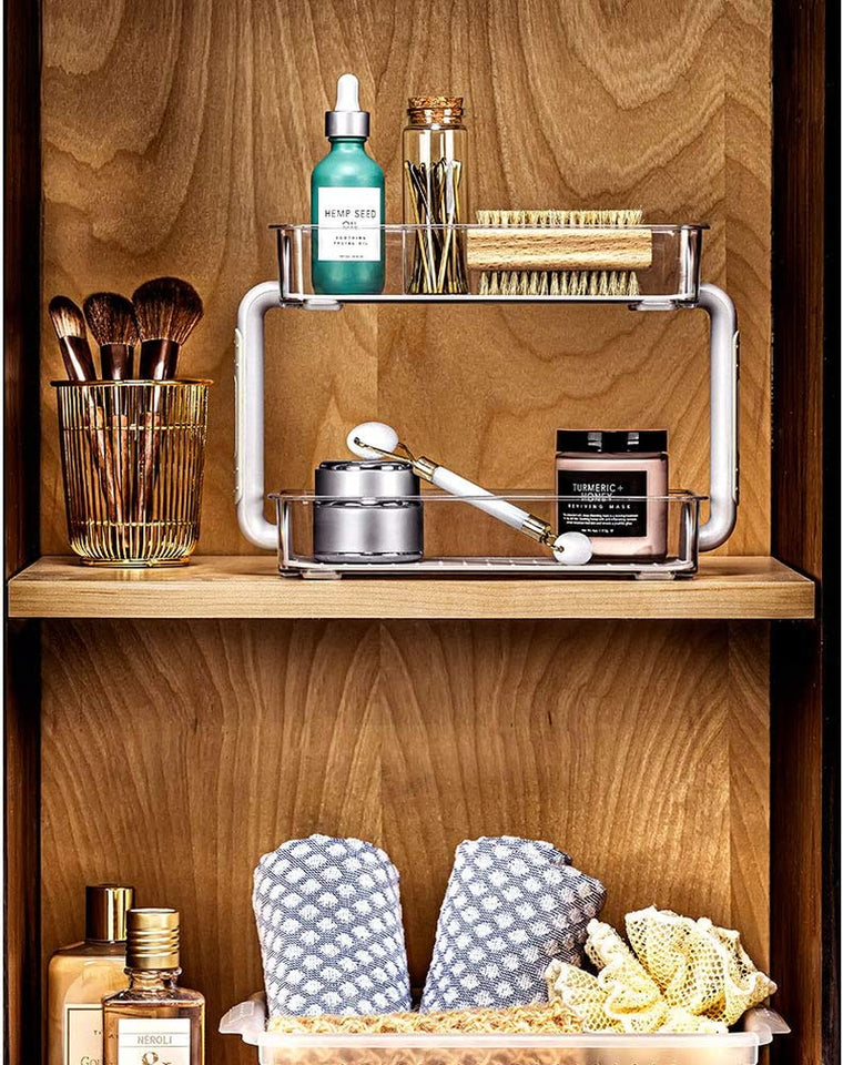 2 Level Spice Organiser, Clear/Grey Small