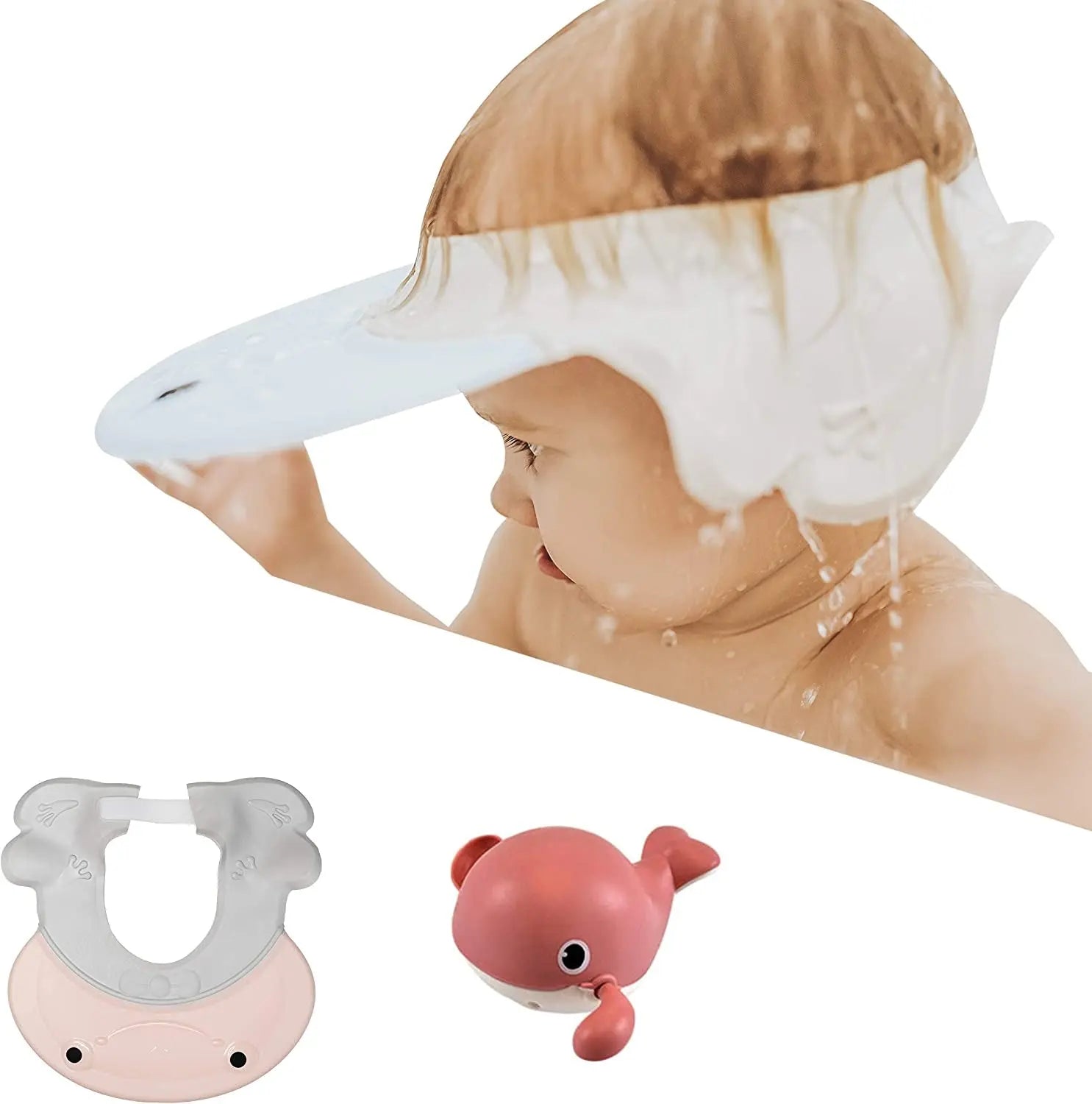 Kids Shower Cap – Hair Washing Hat for Toddlers – Silicone Baby Water Head Protector for Bath Time