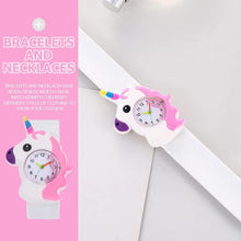 Load image into Gallery viewer, Slap Bracelet Watch 1 Set Slap Watch -Shape Slap Watch Cartoon Bracelet Necklace for Girl Girls&#39; Watches
