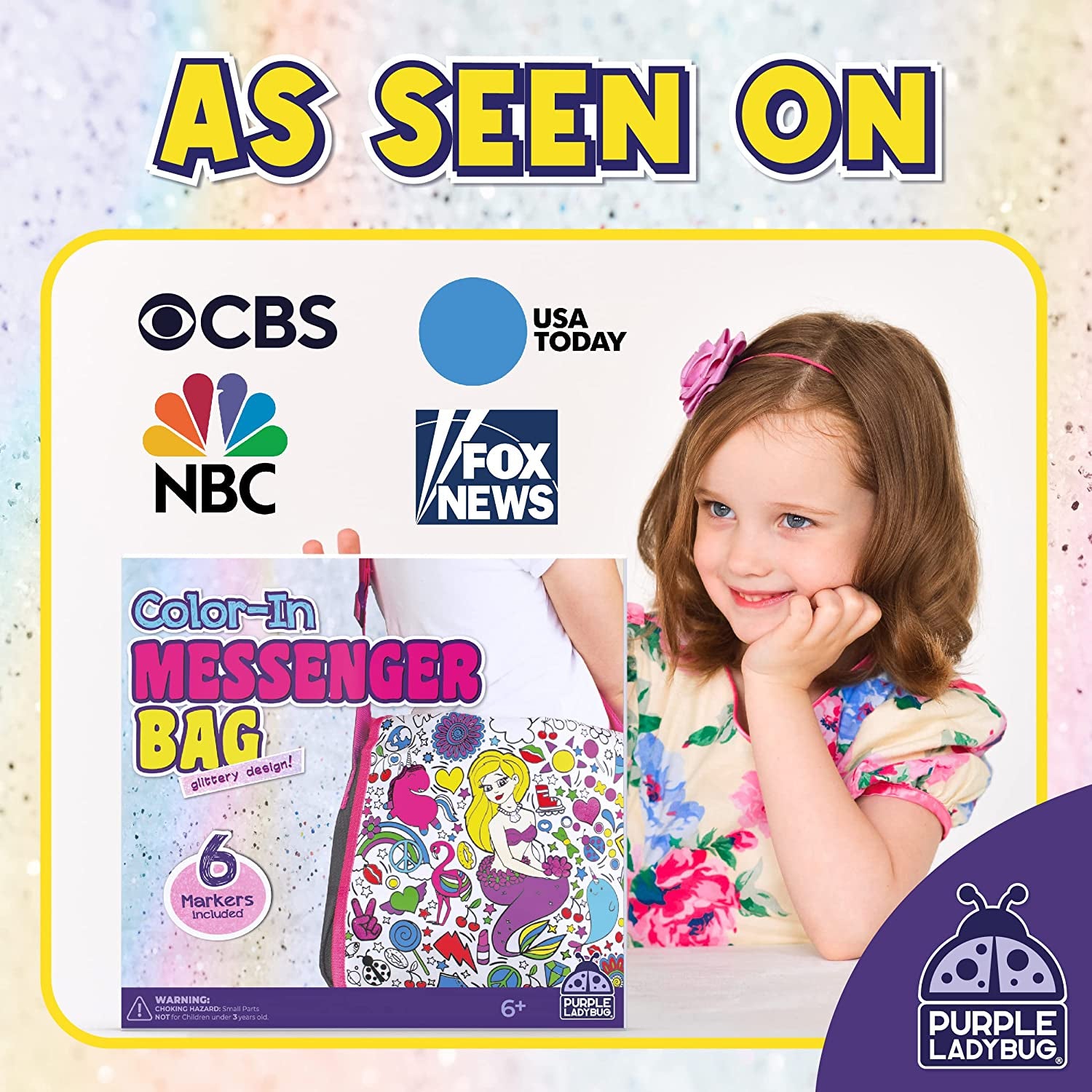Decorate Your Own Messenger Bag for Girls! Color Your Own Bag for Kids with Vibrant Markers plus a Bonus Pencil Case! Fun DIY Coloring Arts and Crafts Set, Great for School & Travel, Unique Girl Gifts