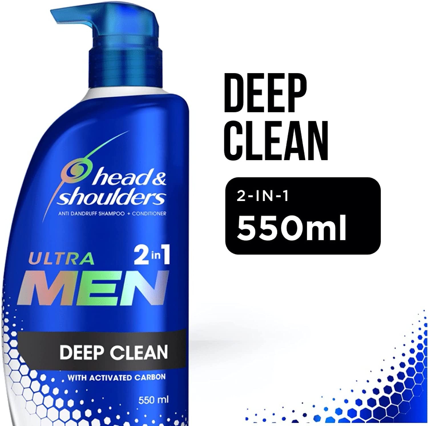 Ultra Men Deep Clean, Mens 2 In1 anti Dandruff Shampoo and Conditioner 550Ml