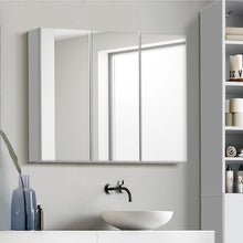 Load image into Gallery viewer, Welba Bathroom Cabinet with Mirror Adjustable Shelves Cupboard Shower Mirror Cabinet Wall Mount Storage Cabinet 90 X 72Cm
