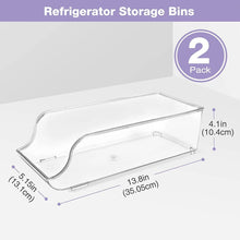 Load image into Gallery viewer, [2 Pack] Refrigerator Organizer Bins Can Dispenser Storage Holder, Soda Beverage Canned Food Container Bin Clear Plastic Pantry Storage Rack for Fridge Pantry Kitchen Countertops Cabinets
