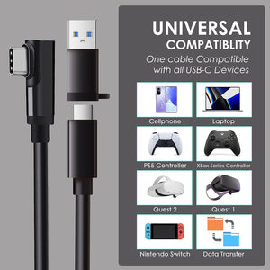 For Oculus Quest 2 Link Cable, 20Ft VR Headset Cable for Oculus Quest 2 / Quest 1, USB 3.0 Type C to C，Compatible for Oculus Quest 2/1 Data Transfer Charging Cord for Gaming PC…
