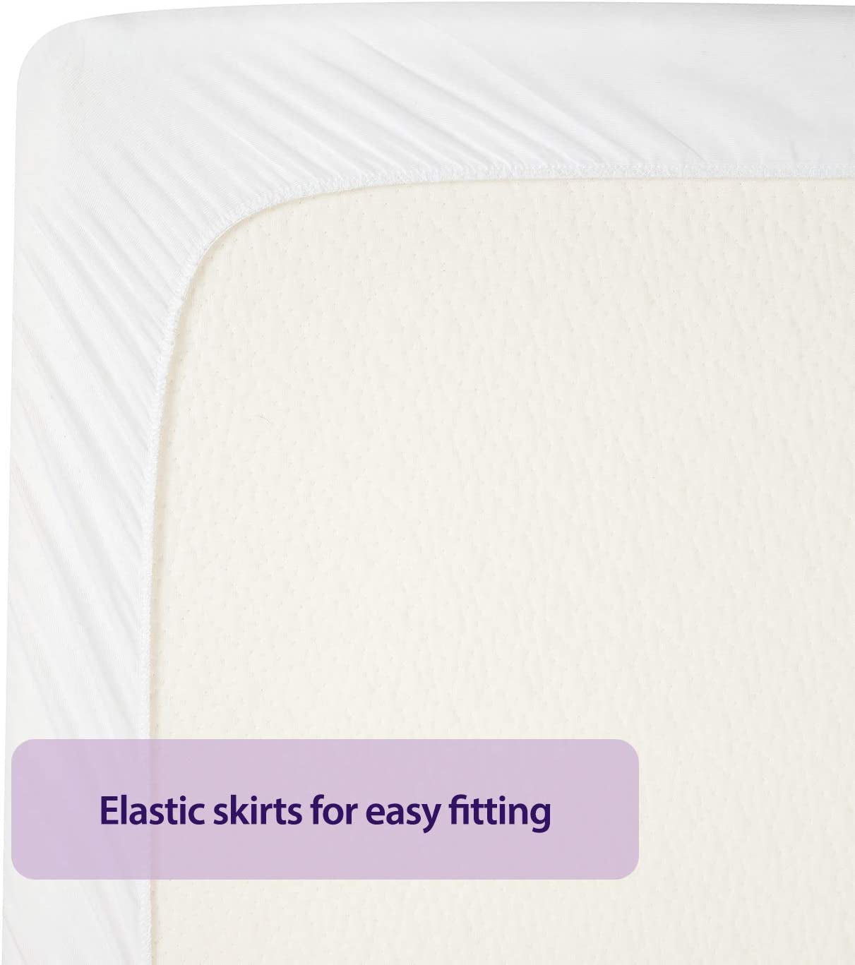 Waterproof Mattress Protector, Cotton Fitted Sheet for Small Double Bed - White 120X190X30 Cm