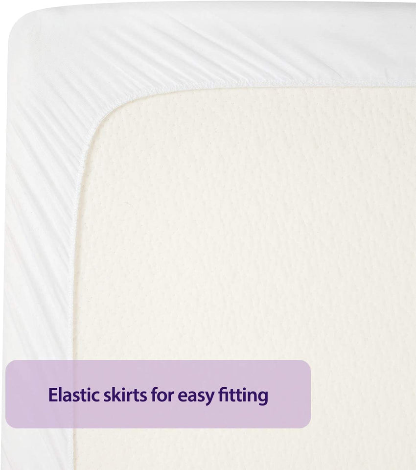 Waterproof Mattress Protector, Cotton Fitted Sheet for Small Double Bed - White 120X190X30 Cm