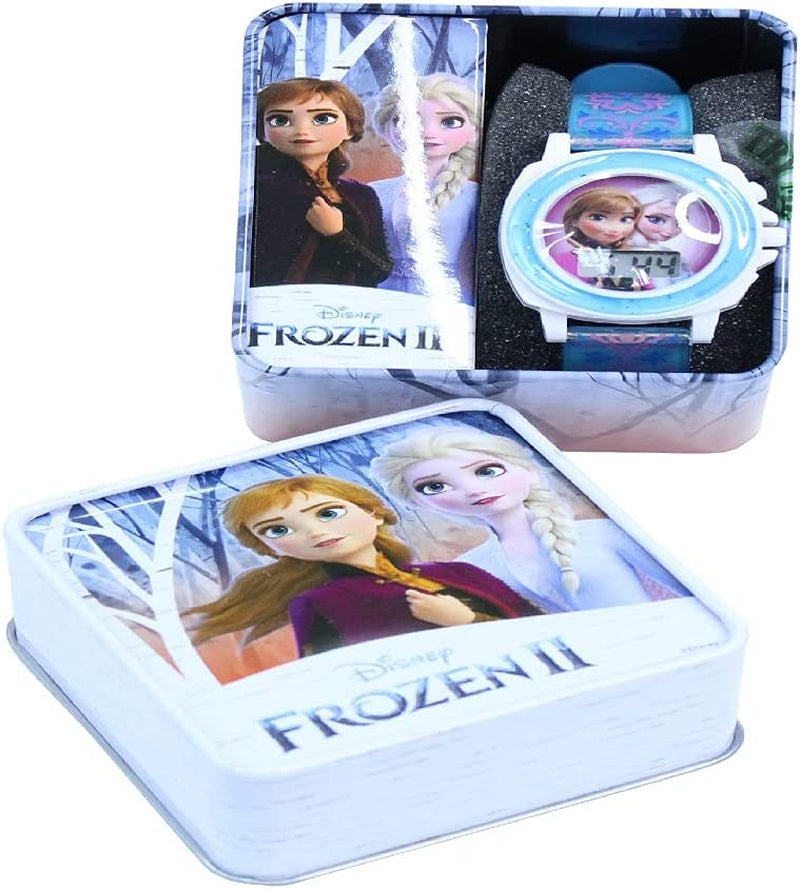 Kids' FZN3588 Frozen Anna and Elsa Blue Watch, Blue, Digital,Quartz Movement