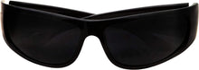 Load image into Gallery viewer, Super Dark Lens Black Sunglasses | Biker Style Rider | Wrap around Frame
