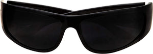 Super Dark Lens Black Sunglasses | Biker Style Rider | Wrap around Frame