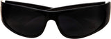 Super Dark Lens Black Sunglasses | Biker Style Rider | Wrap around Frame
