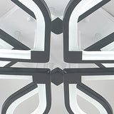 Dimmable LED Ceiling Lights,104W Modern Two Layers LED Chandelier,Acrylic Ceiling Lamp Fixture with 8 Rings for Bedroom Dining Room Kitchen,3000-6500K/Black