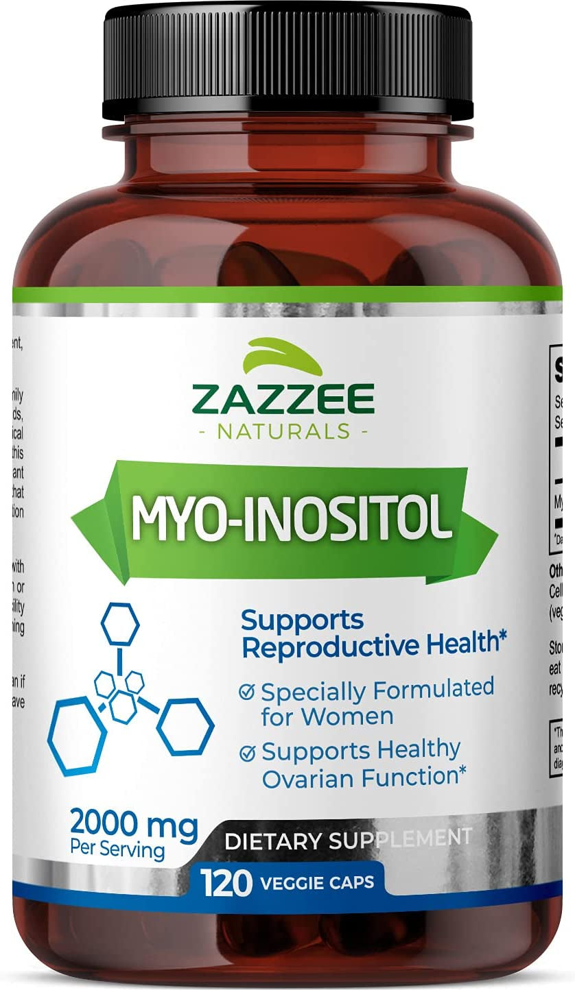 Myo-Inositol 120 Veggie Capsules, 2000 Mg per Serving, 100% Pure, Pharmaceutical Grade, Vegan, Non-Gmo and All Natural